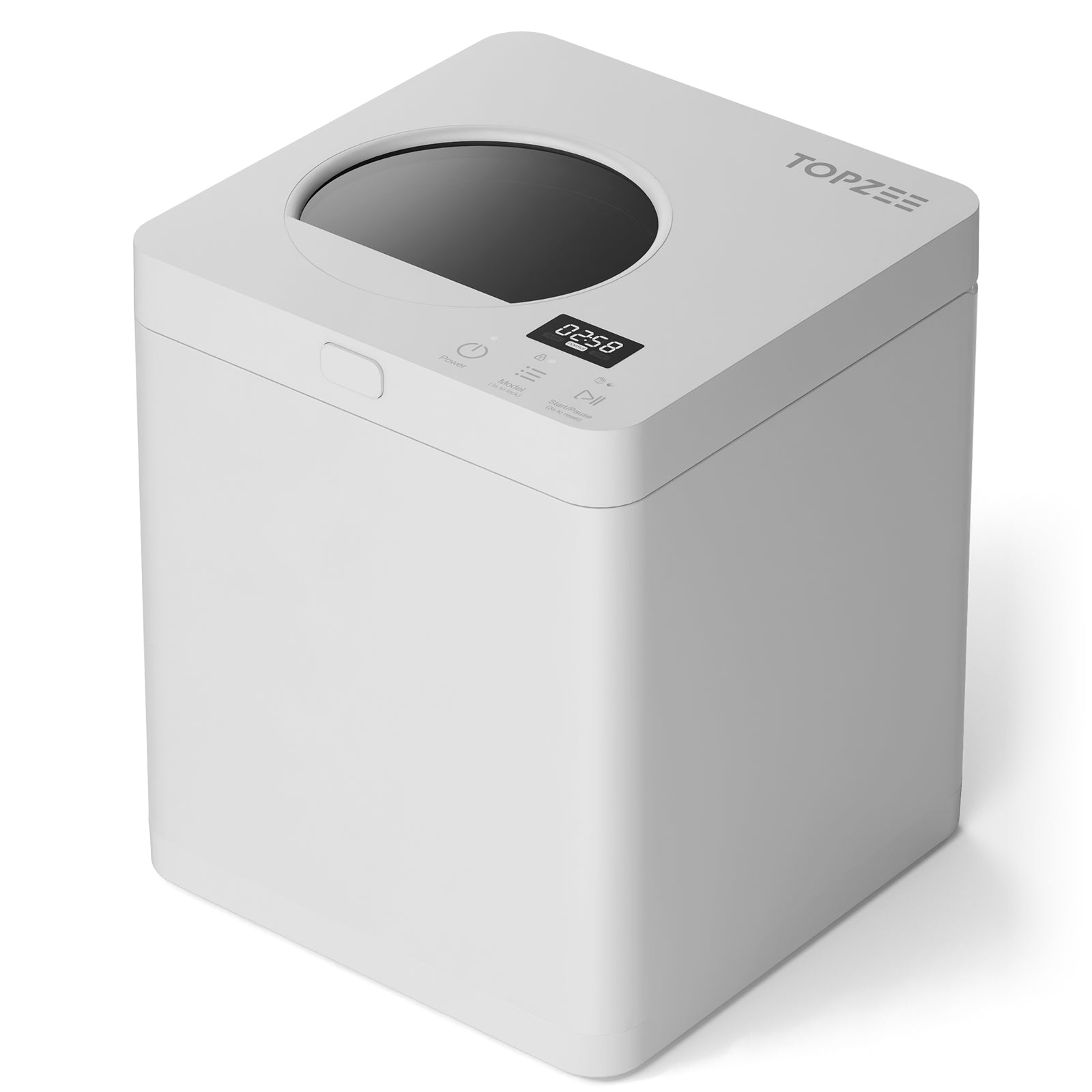 TOPZEE Kitchen Compost Bin Countertop|3L Electric Composter with Non-Stick Coating|Indoor Compost Bin Kitchen Odorless with Carbon Filters|4H Fast Compsting, White