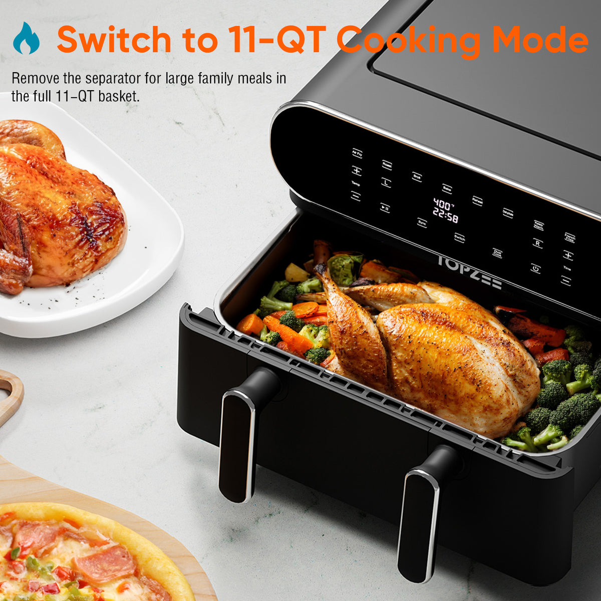 Topzee EasyCook 11L Family Air Fryer - Big Meals, Healthier Cooking